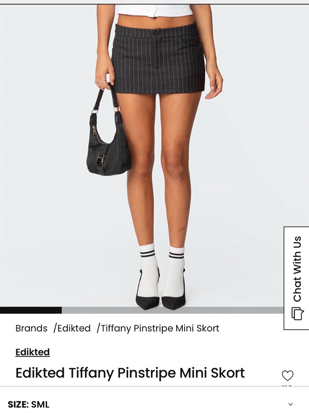 Edikted Black Pinstripe Mini Skort